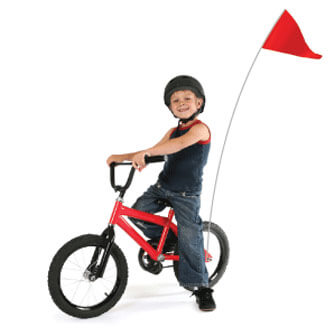 Fluorescent Red Bicycle Flag Kit