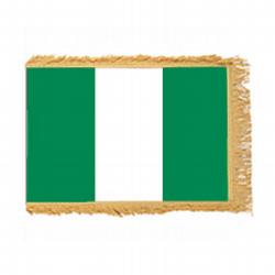 Federal Republic of Nigeria Fringed Flag with Pole Hem
