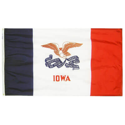 USA made Iowa flags, outdoor Iowa flag, Iowa state flags