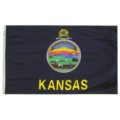 USA made Kansas flags, outdoor Kansas flag, Kansas state flags