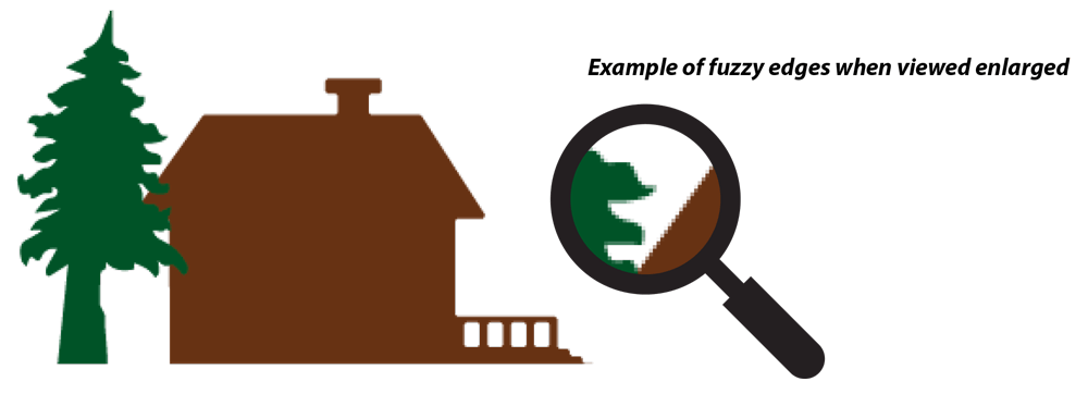 Example of raster artwork with fuzzy edges