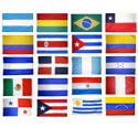 20 Latin American Countries Complete Flag Set