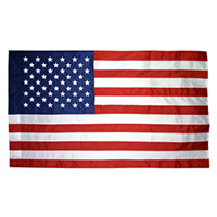 US banner with pole hem