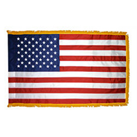Top-of-the-Line US Fringed Flag with Pole Hem