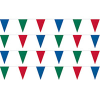 Red Blue and Green String Pennants