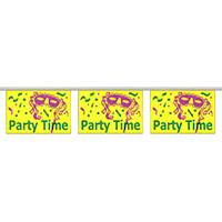 mardi gras string pennants, party time string pennants, holiday string pennants