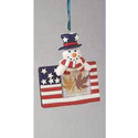 USA Snowman Photo Frame Ornament