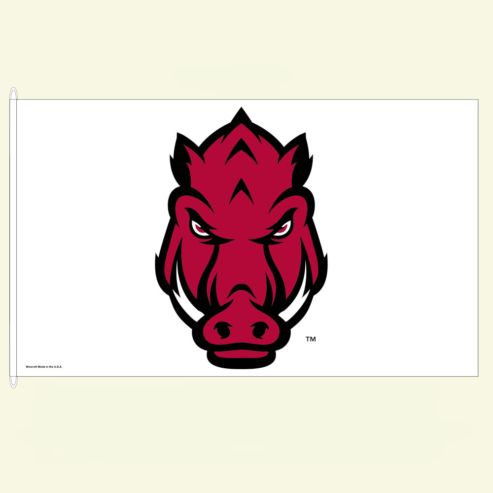 Arkansas Razorbacks Hog Face Flag 3 ft x 5 ft Polyester