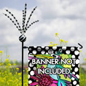Black and White Frizzle Frazzle Garden Stand