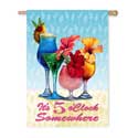 Flowery 5 O'clock Somewhere Banner