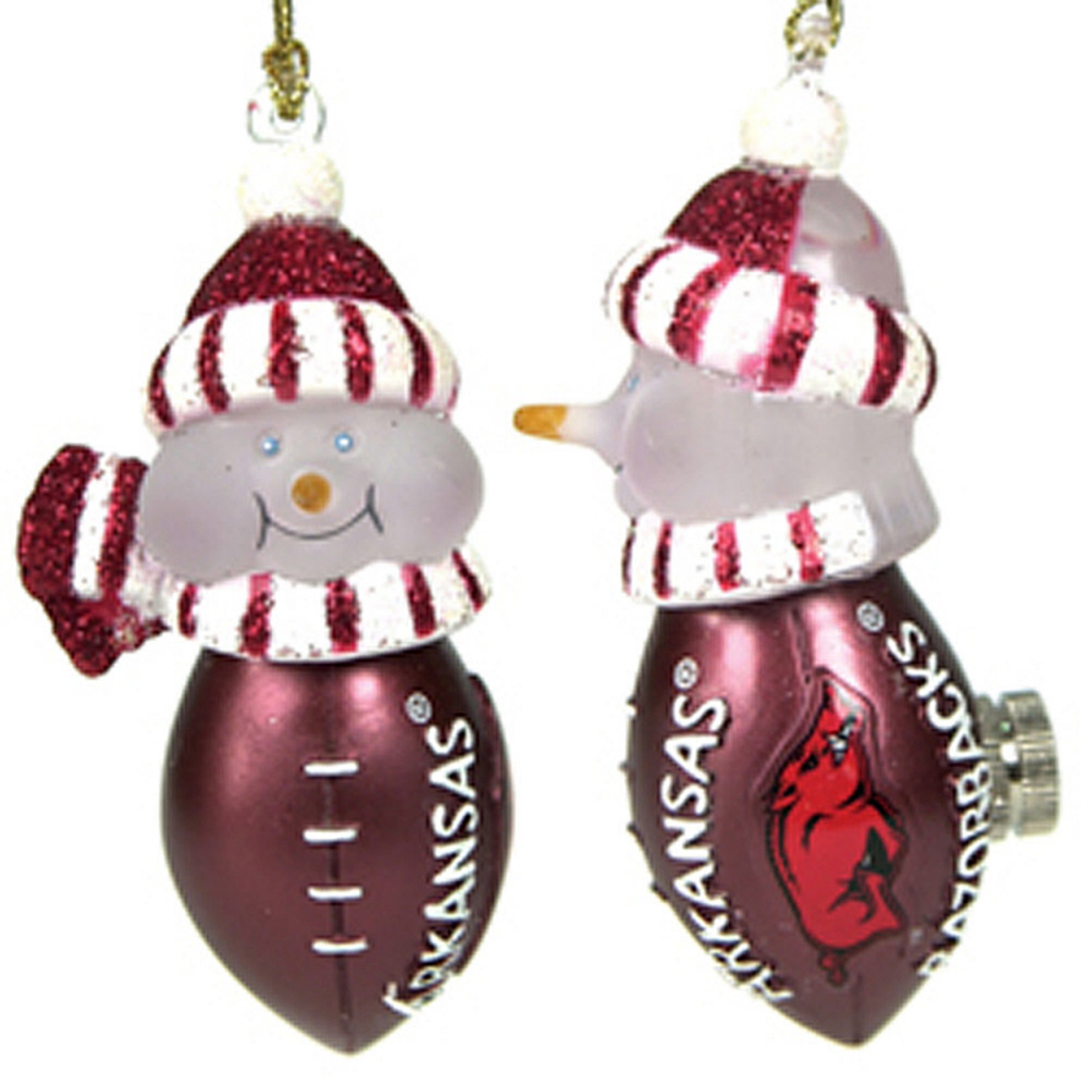 razorback light up snowman football ornament razorback light up snowman football ornament