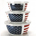 Stars and Stripes Covered Bowl Set
