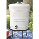 White Ceramic Drink Dispenser and optional Stand