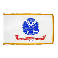 Army Fringed Flag with Pole Hem