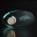 Arkansas Razorback Oval Glass Clock