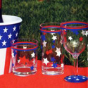 Patriotic Stars Wine Glass