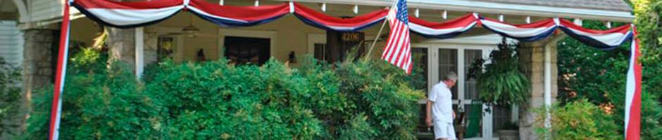 Drape bunting around the porch for patriotic parties.