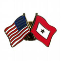 American Flag and Gold Service Star Flag Lapel Pin