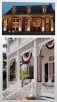 Examples of decorating with patriotic bunting and fans. 