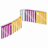 Purple/Orange/Silver Finger String Pennants