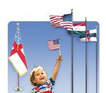 U.S. Flags, State flags, territory flags, military flags, service flags, world flags, sports flags, religious flags, safety flags