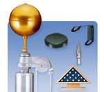 Flagpole accessories and hardware including brackets, storage cases, ornaments, pulleys and street pole hardware