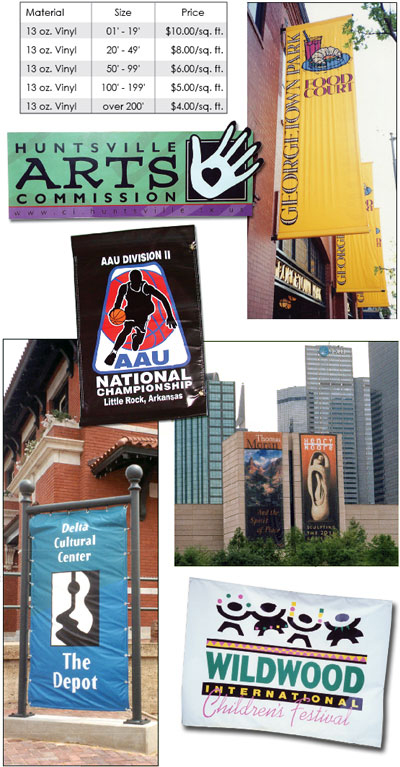 custom vinyl banner pricing, custom banner pricing
