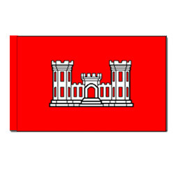 Army Corps of Engineers Flag with Pole Hem, AACOE35PH