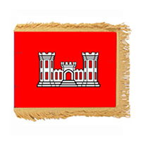 Army Corps of Engineers Flag with Pole Hem and Fringe, AACOE35PHF