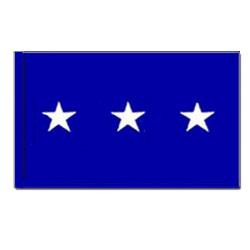 Air Force LT. General Flag with Pole Hem, AAIRFSTAR323PH