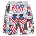 American Flag Newspaper Boys Shorts, ALIXSHORTFLAG