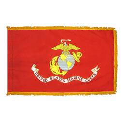 Marine Corps Fringed Flag with Pole Hem, AMARI46PHF