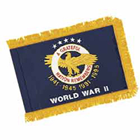 World War II Commemorative Flag with Pole Hem & Fringe, AWORL34PHF