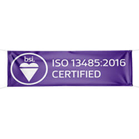 BSI ISO 13485:2016 Certified Banner, BSIISO1348516B