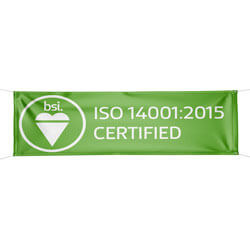 BSI ISO 14001:2015 Certified Banner, BSIISO1400115B