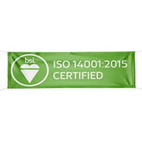 BSI ISO 14001:2015 Certified Banner, BSIISO1400115B