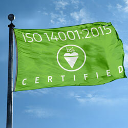 BSI ISO 14001:2015 Certified Flag, BSIISO1400115F