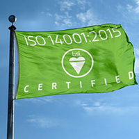 BSI ISO 14001:2015 Certified Flag, BSIISO1400115F