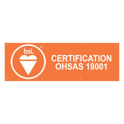 French BSI's OHSAS Certified Banner, BSIOHSAS18039F
