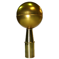 Ball Ornament with Ferrule 3 in x 6-1/2 in Aluminum, CBALL3B