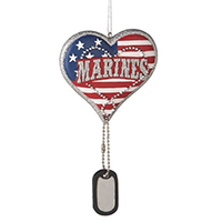 Marines Heart Resin Ornament, CBK102006MAR