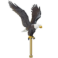 Hand-painted Eagle Ornament for Ground Set Flagpole