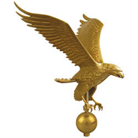 Eagle on ball ornament for flagpole
