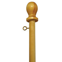 Wood Flagpole with Ball Ornament