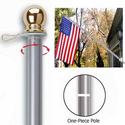 Silver 6 ft. Tangle Free Spinning Flagpole, CPOLE6TF