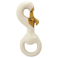 White Rubber Coated Brass Snap Hook, CSNAPR