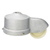 Aluminum Cast Stationary truck (pulley) cap style, holds a single halyard