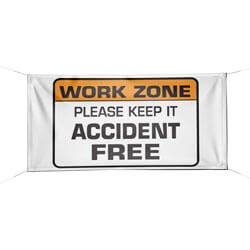 Accident Free Work Zone Banner, DBANN38AFWZ
