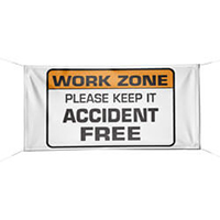 Accident Free Work Zone Banner, DBANN38AFWZ