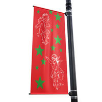 Cherubs and Stars Street Pole Banner